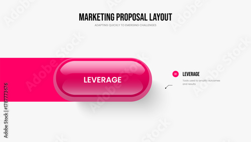 Enterprise Showcase Presentation Template Vector Illustration. Financial Campaign One Step Diagram Frame Layout. Product Visualization 1 Option Infographic Slide Design.