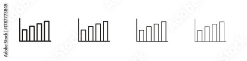 Chart histogram icon outline symbol. Editable Stroke collection.