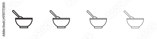 Cereal icon outline symbol. Editable Stroke collection.