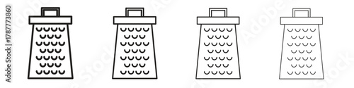 Cheese grater icon outline symbol. Editable Stroke collection.