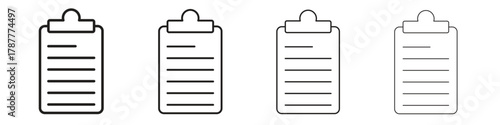 Clipboard icon outline symbol. Editable Stroke collection.