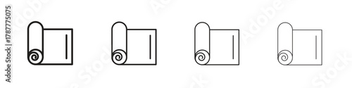 Construction film roll icon outline symbol. Editable Stroke collection.
