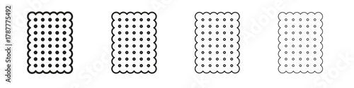 Crackers icon outline symbol. Editable Stroke collection.