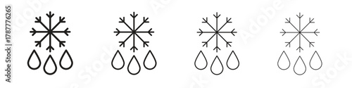 Defrost icon outline symbol. Editable Stroke collection.