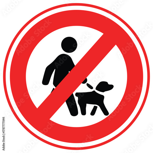 No Dog Walking Vector icon which can easily modify or edit