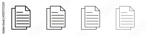 Documents icon outline symbol. Editable Stroke collection.