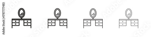 Dresser icon outline symbol. Editable Stroke collection.