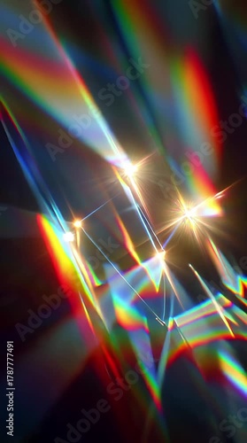 Lens light prism effect with full color spectrum and subtle flare arcs