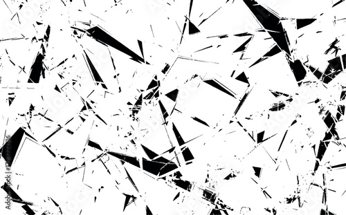 Surface of broken glass texture. Sketch shattered or crushed glass effect. Vector illustration isolated on white background. Window after crash or bullet, Broken mirror texture. Vector High resolution