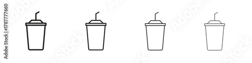 Drink icon outline symbol. Editable Stroke collection.