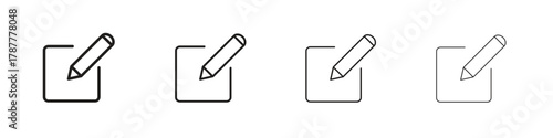 Edit icon outline symbol. Editable Stroke collection.