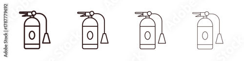 Fire extinguisher icon outline symbol. Editable Stroke collection.