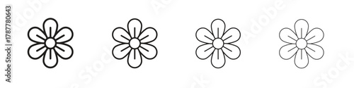 Flower icon outline symbol. Editable Stroke collection.