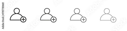Follower icon outline symbol. Editable Stroke collection.