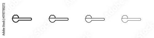 full spoon icon outline symbol. Editable Stroke collection.