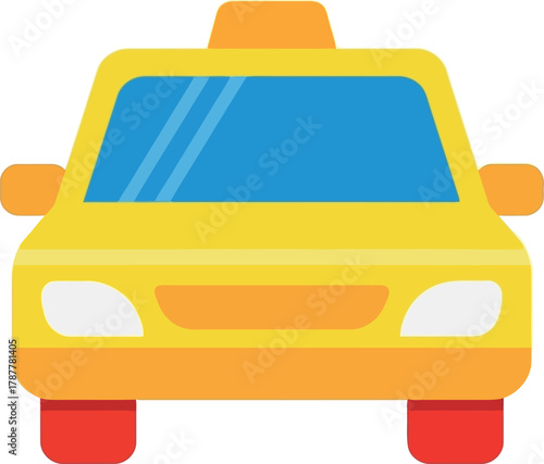 Yellow taxi cab icon urban transport