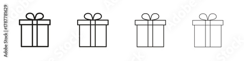 Gift boxes icon outline symbol. Editable Stroke collection.