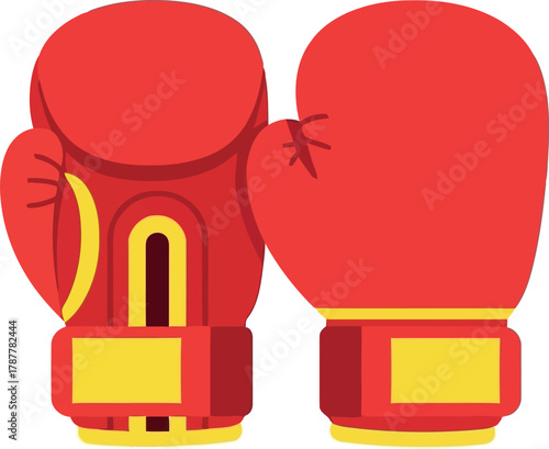 Red boxing gloves combat sport equipment