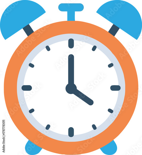 Retro alarm clock time management icon