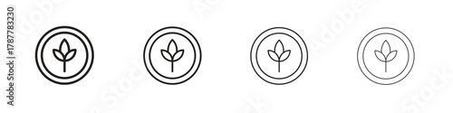 High fiber food icon outline symbol. Editable Stroke collection.