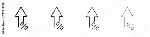 High percentage icon outline symbol. Editable Stroke collection.