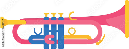 Vibrant trumpet illustration musical instrument icon