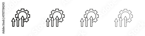 Improvement icon outline symbol. Editable Stroke collection.