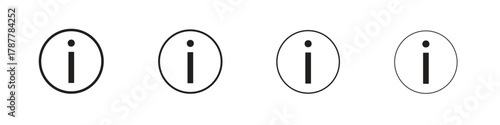 Info icon outline symbol. Editable Stroke collection.