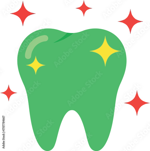 Healthy green tooth sparkle