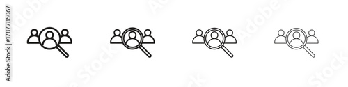 Job candidate icon outline symbol. Editable Stroke collection.