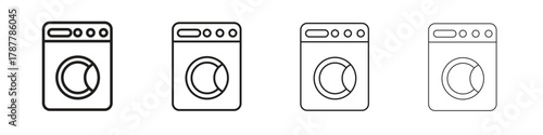 Laundry icon outline symbol. Editable Stroke collection.