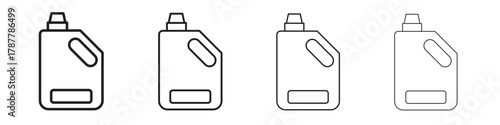 liquid detergent icon outline symbol. Editable Stroke collection.