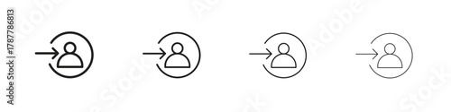 Login icon outline symbol. Editable Stroke collection.