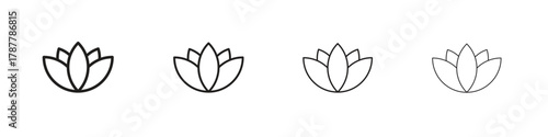 Lotus icon outline symbol. Editable Stroke collection.