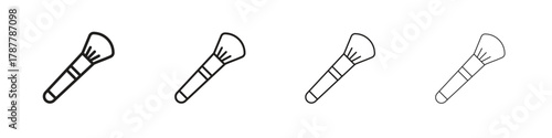 Makeup brush icon outline symbol. Editable Stroke collection.