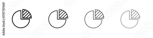 Market share icon outline symbol. Editable Stroke collection.