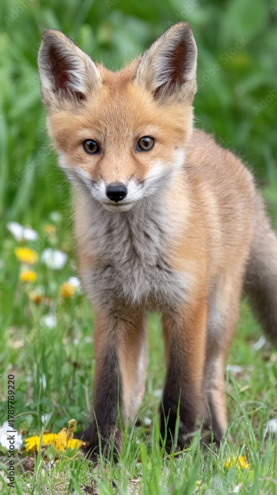Fototapeta premium Adorable Red Fox Kit Portrait