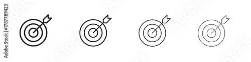 Objectives icon outline symbol. Editable Stroke collection.