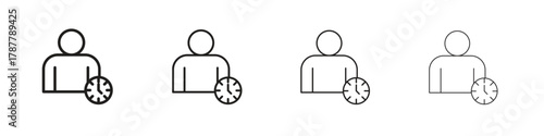 Office hours icon outline symbol. Editable Stroke collection.