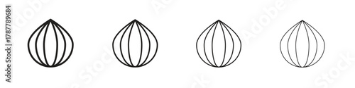 Onion icon outline symbol. Editable Stroke collection.