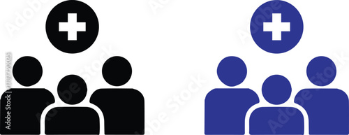 medical health care bule black icons set vector design image illustration 