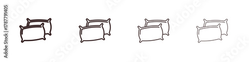 Pillow icon outline symbol. Editable Stroke collection.