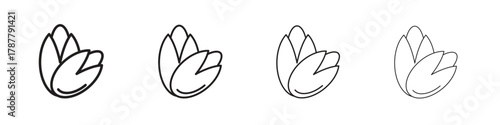 Pistachio icon outline symbol. Editable Stroke collection.