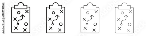Planning icon outline symbol. Editable Stroke collection.