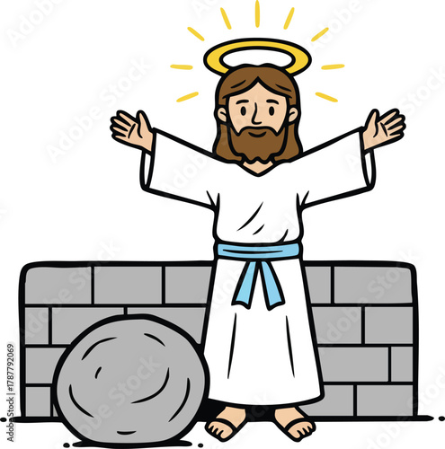 Resurrection of Jesus vector illustration 