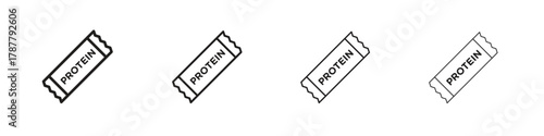 Protein bar icon outline symbol. Editable Stroke collection.