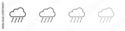 Rainy icon outline symbol. Editable Stroke collection.