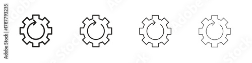 Recovery gear icon outline symbol. Editable Stroke collection.