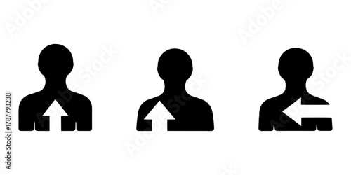 silhouette of  figure with arrow directions