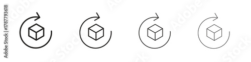 Return purchase icon outline symbol. Editable Stroke collection.